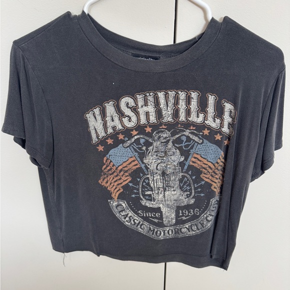 Originality Tops - Nashville Graphic Crop Tee - Black